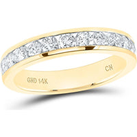 GND 14K Yellow Gold 4 mm Wedding Band with Channel-Set Round Diamonds - 0.75 Carat Total Diamond Weight