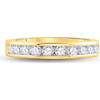 GND 14K Yellow Gold 4 mm Wedding Band with Channel-Set Round Diamonds - 0.75 Carat Total Diamond Weight