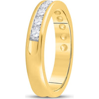 GND 14K Yellow Gold 4 mm Wedding Band with Channel-Set Round Diamonds - 0.75 Carat Total Diamond Weight