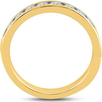 GND 14K Yellow Gold 4 mm Wedding Band with Channel-Set Round Diamonds - 0.75 Carat Total Diamond Weight