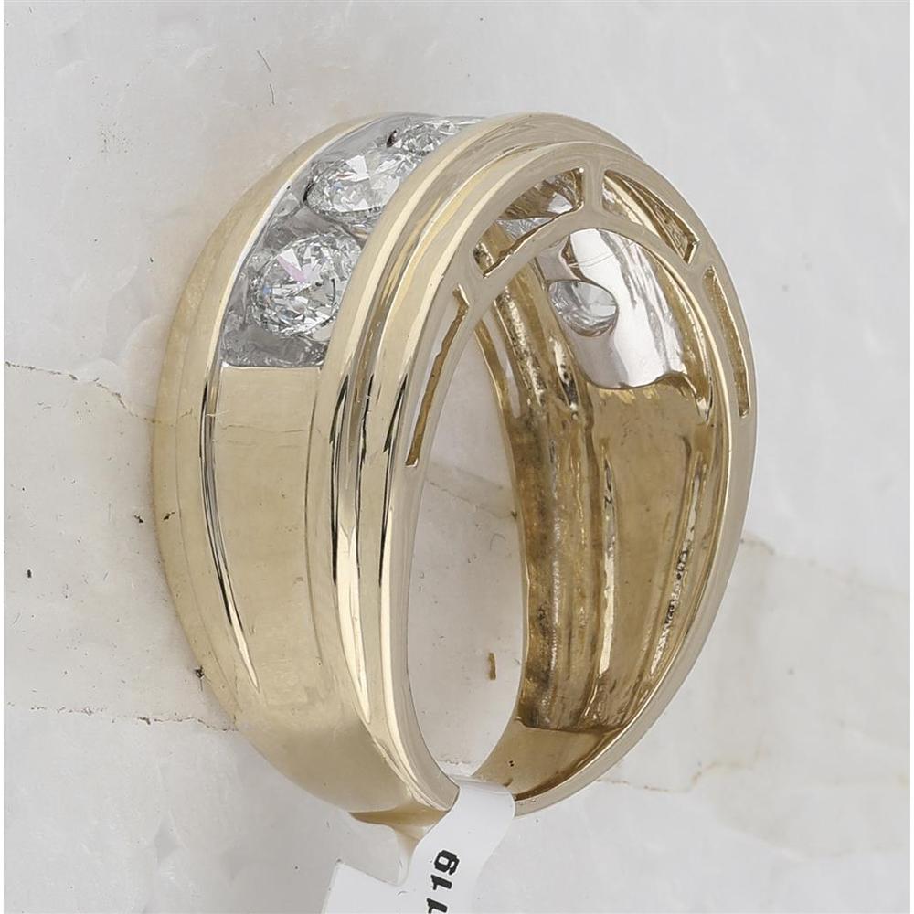 GND 14K Yellow Gold 5-Stone Wedding Band Ring with Prong-Set Round Diamonds - 2.00 Carat Total Diamond Weight