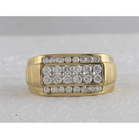 GND 14K Yellow Gold Band with Prong and Channel Set Round Diamonds – 1.5 Carat Total Diamond Weight