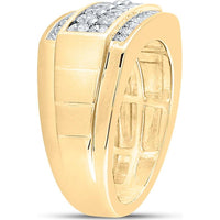 GND 14K Yellow Gold Band with Prong and Channel Set Round Diamonds – 1.5 Carat Total Diamond Weight