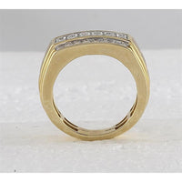 GND 14K Yellow Gold Band with Prong and Channel Set Round Diamonds – 1.5 Carat Total Diamond Weight