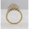 GND 14K Yellow Gold Bridal Ring Set with Prong-Set Round Diamond Cluster - 1.00 Carat Total Diamond Weight