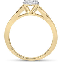 GND 14K Yellow Gold Bridal Wedding Ring Set with Prong and Channel-Set Round Diamonds - 1/2 Carat Total Diamond Weight