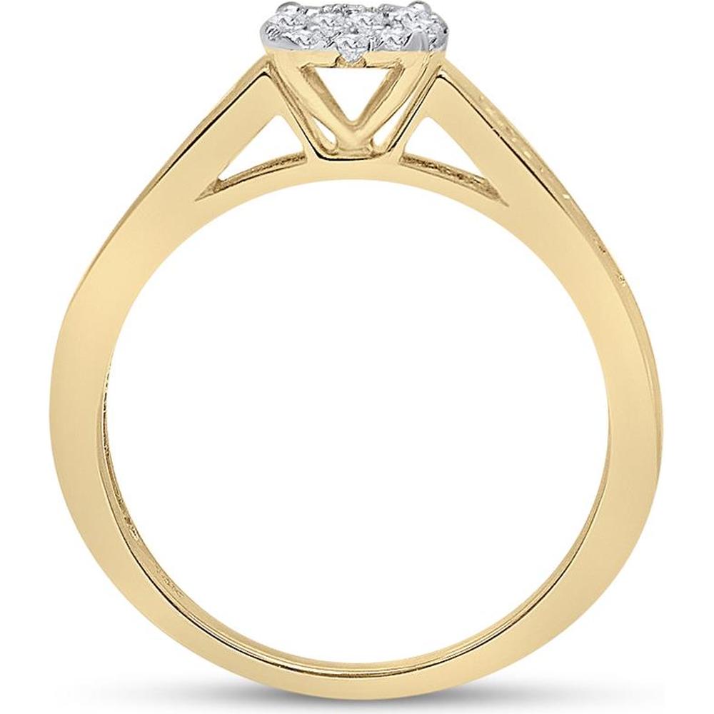 GND 14K Yellow Gold Bridal Wedding Ring Set with Prong and Channel-Set Round Diamonds - 1/2 Carat Total Diamond Weight