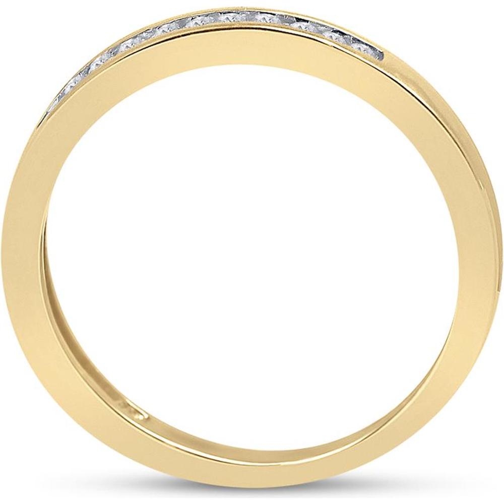 GND 14K Yellow Gold Bridal Wedding Ring Set with Prong and Channel-Set Round Diamonds - 1/2 Carat Total Diamond Weight