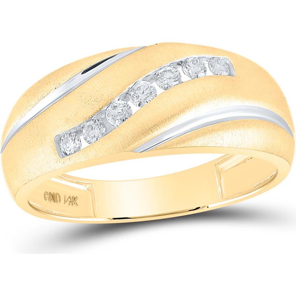 GND 14K Yellow Gold Channel-Set Round Diamond Band Ring - 1/4 Total Carat Weight