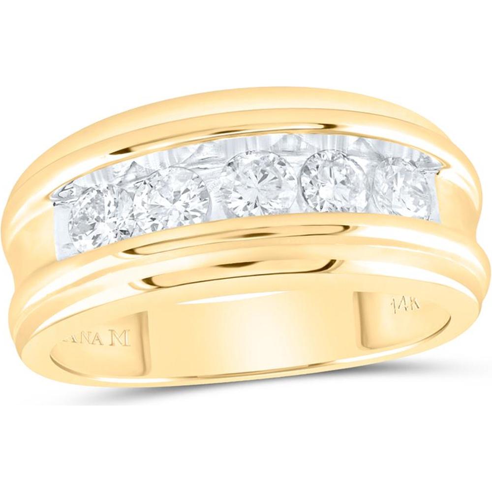 GND 14K Yellow Gold Channel Set Round Diamond Wedding Band - 1.0 Carat Total Diamond Weight