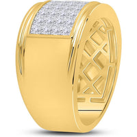 GND 14K Yellow Gold Diamond Band Ring with Invisible-Set Princess Cut Diamonds - 3.04 Carat Total Diamond Weight