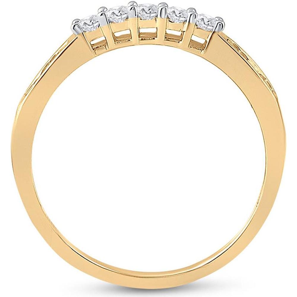 GND 14K Yellow Gold Princess Diamond Bridal Wedding Ring Set with 1.00 Carat Total Diamond Weight