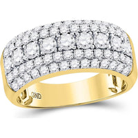 GND 14K Yellow Gold Round Diamond Band Ring - 2.0 Carat Total Diamond Weight