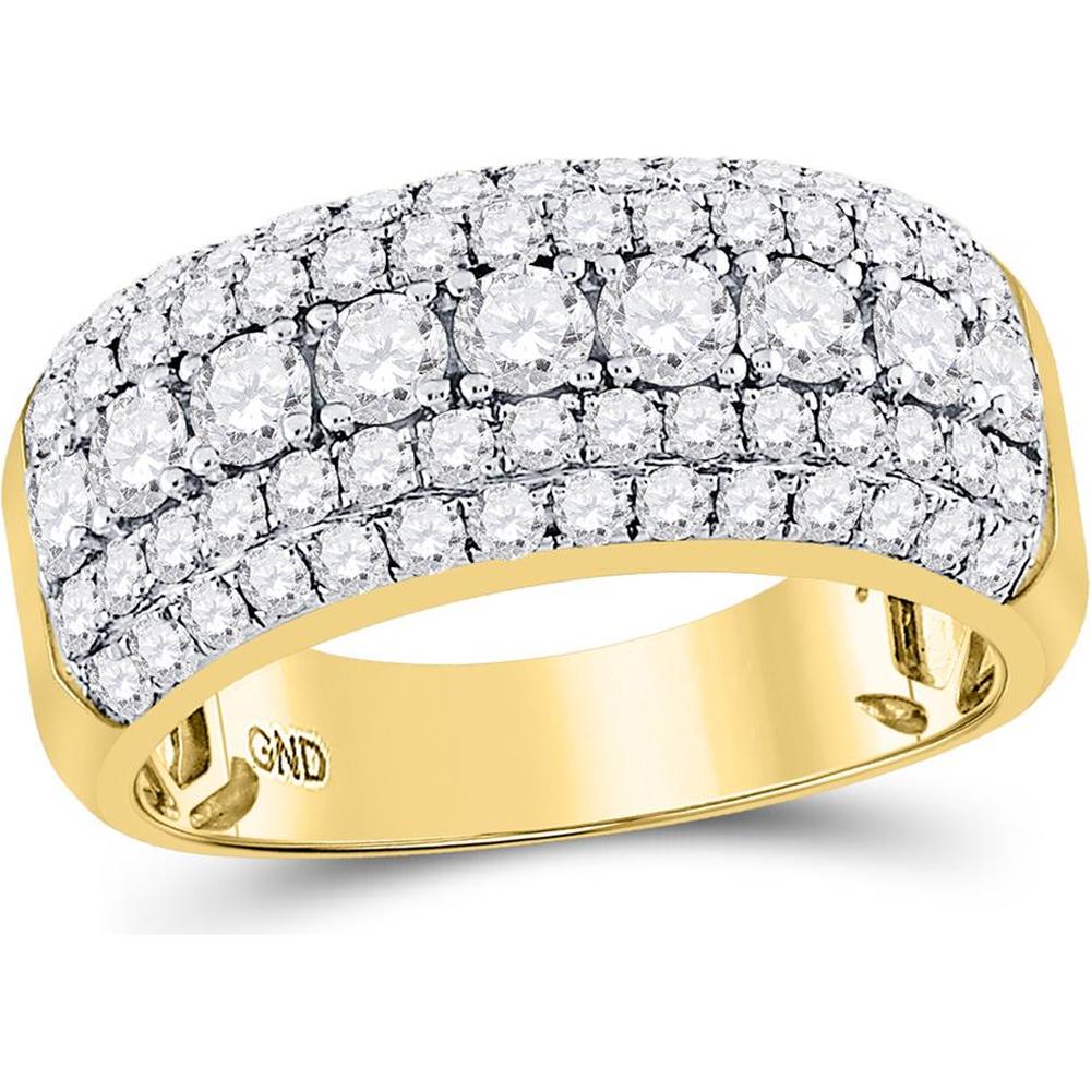 GND 14K Yellow Gold Round Diamond Band Ring - 2.0 Carat Total Diamond Weight
