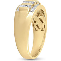 GND 14K Yellow Gold Round Diamond Channel-Set Wedding Band Ring - 1.04 Carat Total Diamond Weight