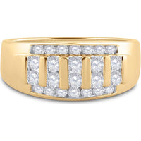 GND 14K Yellow Gold Round Diamond Channel-Set Wedding Band Ring - 1.04 Carat Total Diamond Weight