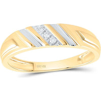 GND 14K Yellow Gold Round Diamond Cluster Matching Wedding Ring Set - 0.25 Carat Total Diamond Weight