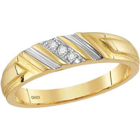 GND 14K Yellow Gold Round Diamond Cluster Matching Wedding Ring Set - 0.25 Carat Total Diamond Weight