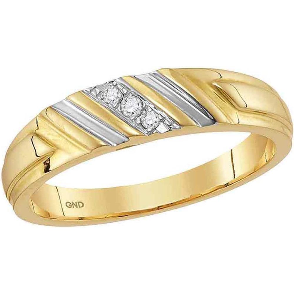 GND 14K Yellow Gold Round Diamond Cluster Matching Wedding Ring Set - 0.25 Carat Total Diamond Weight