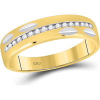 GND 14K Yellow Gold Round Diamond Cluster Matching Wedding Ring Set – 0.76 Carat Total Diamond Weight