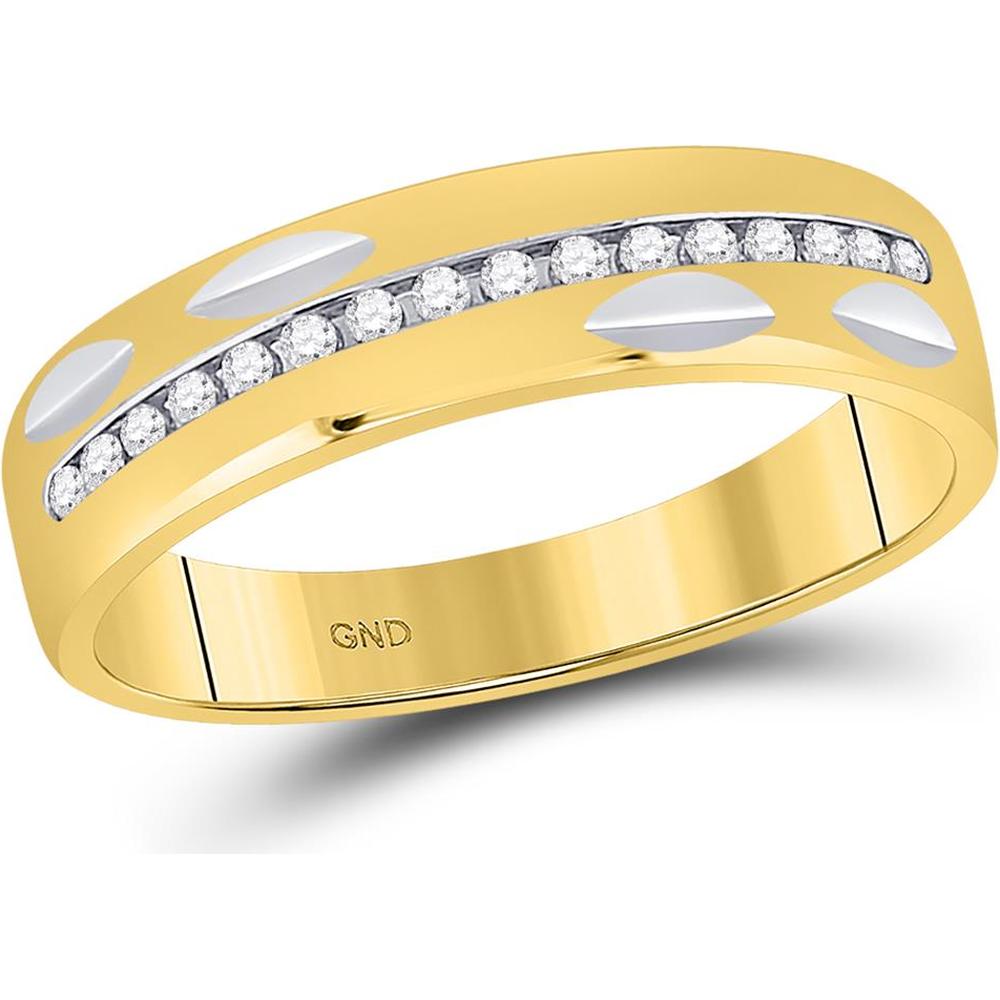 GND 14K Yellow Gold Round Diamond Cluster Matching Wedding Ring Set – 0.76 Carat Total Diamond Weight