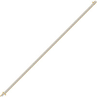 GND 14K Yellow Gold Single Row Tennis Bracelet with Prong-Set Round Diamonds – 5.04 Carat Total Diamond Weight