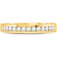 GND 14K Yellow Gold Single Row Wedding Band with Channel-Set Round Diamonds - 0.25 Carat Total Diamond Weight
