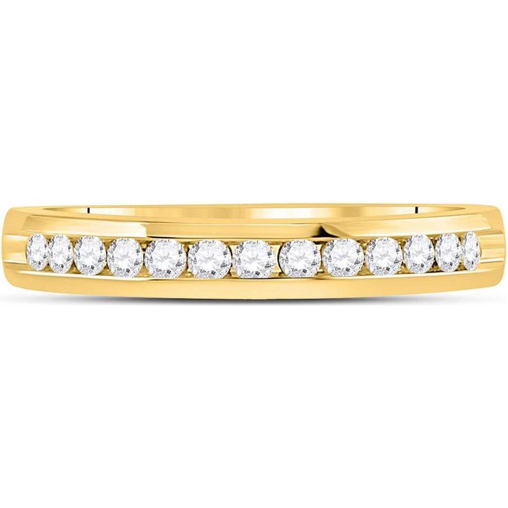 GND 14K Yellow Gold Single Row Wedding Band with Channel-Set Round Diamonds - 0.25 Carat Total Diamond Weight