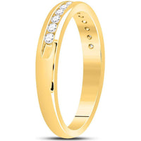 GND 14K Yellow Gold Single Row Wedding Band with Channel-Set Round Diamonds - 0.25 Carat Total Diamond Weight