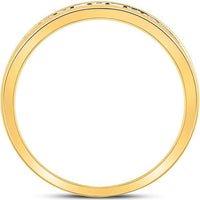 GND 14K Yellow Gold Single Row Wedding Band with Channel-Set Round Diamonds - 0.25 Carat Total Diamond Weight