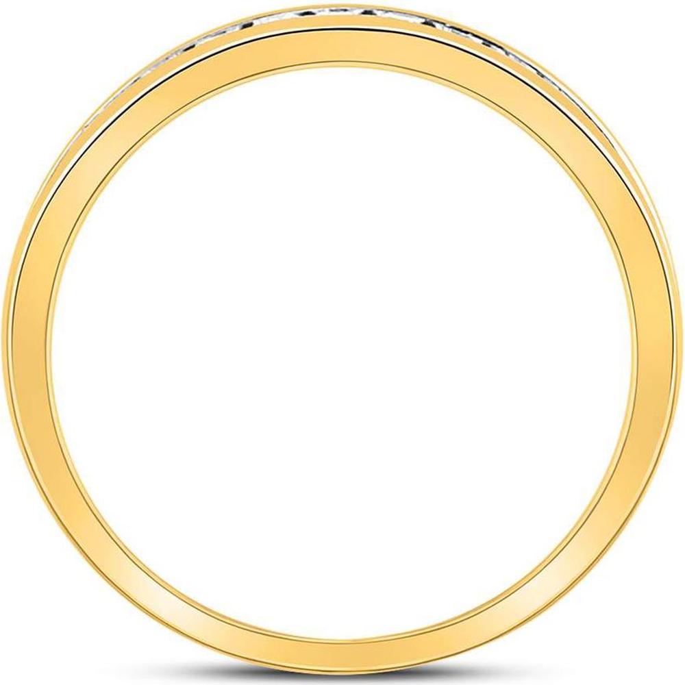 GND 14K Yellow Gold Single Row Wedding Band with Channel-Set Round Diamonds - 0.25 Carat Total Diamond Weight