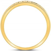 GND 14K Yellow Gold Single Row Wedding Band with Channel-Set Round Diamonds - 0.25 Carat Total Diamond Weight