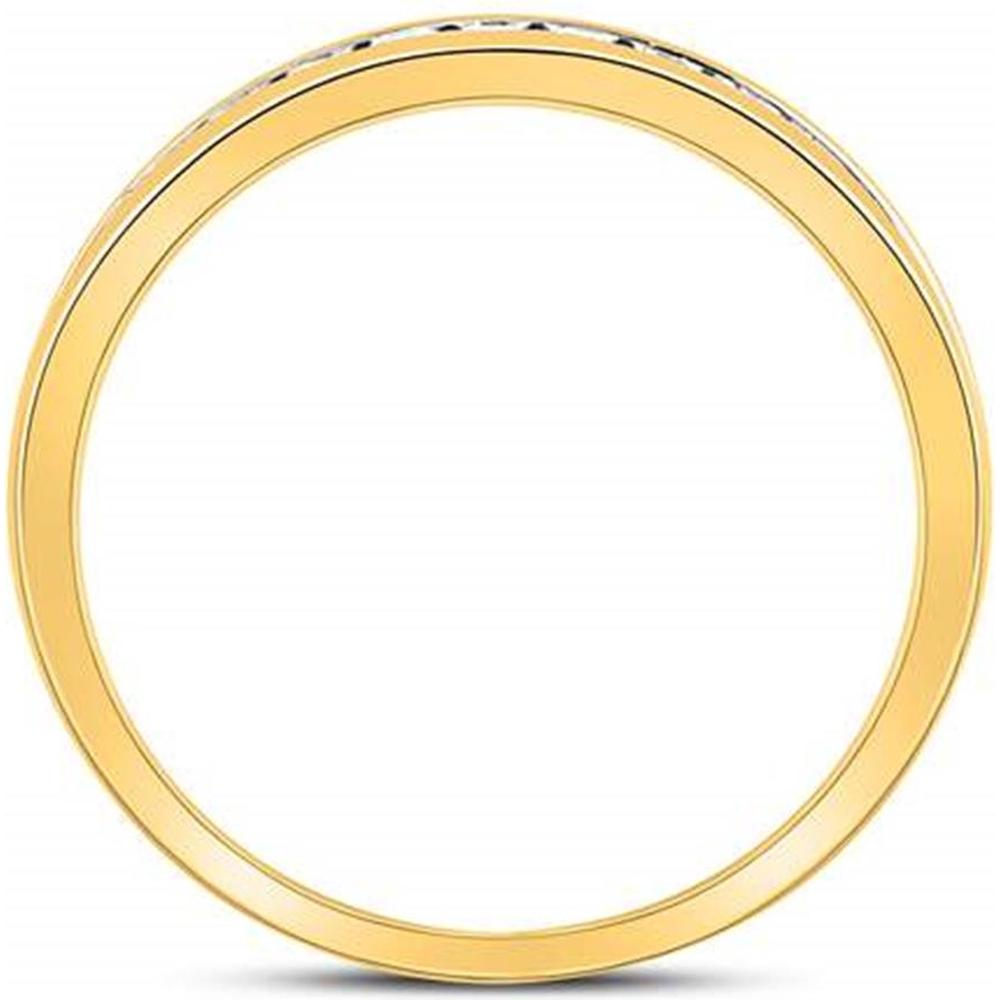 GND 14K Yellow Gold Single Row Wedding Band with Channel-Set Round Diamonds - 0.25 Carat Total Diamond Weight