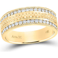 GND 14K Yellow Gold Wedding Band Ring with Channel-Set Round Diamonds – 0.75 Carat Total Diamond Weight