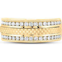 GND 14K Yellow Gold Wedding Band Ring with Channel-Set Round Diamonds – 0.75 Carat Total Diamond Weight