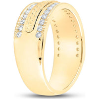GND 14K Yellow Gold Wedding Band Ring with Channel-Set Round Diamonds – 0.75 Carat Total Diamond Weight