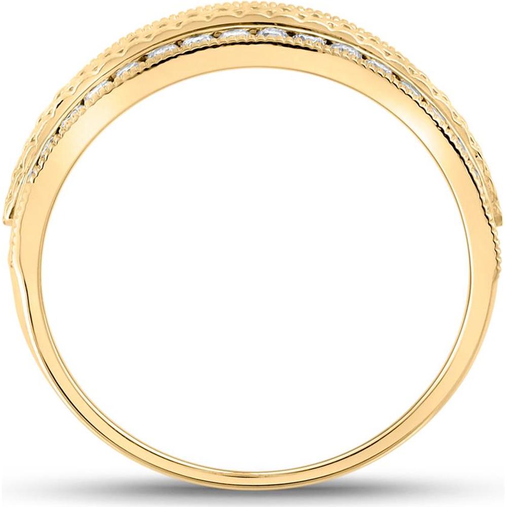 GND 14K Yellow Gold Wedding Band Ring with Channel-Set Round Diamonds – 0.75 Carat Total Diamond Weight
