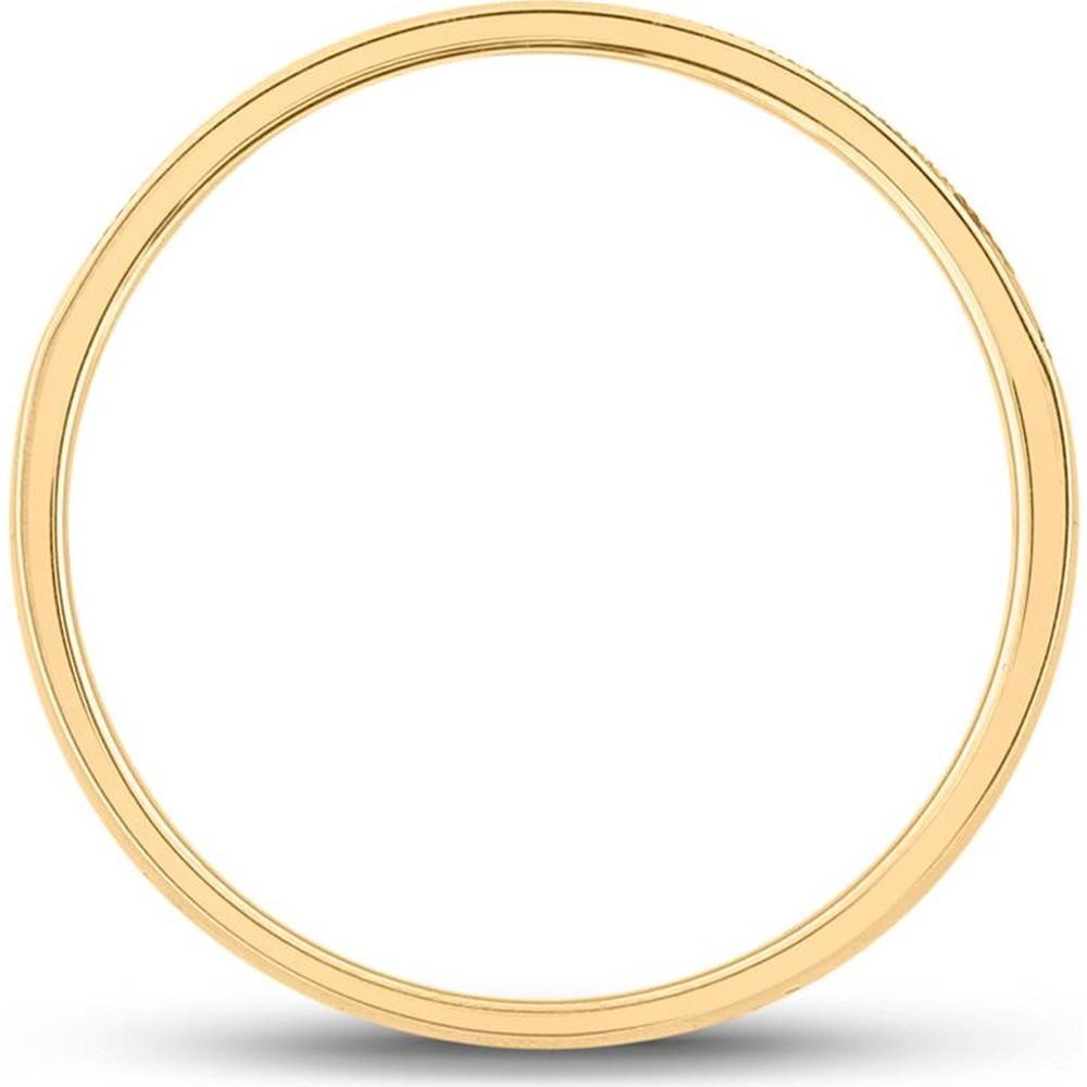 GND 14K Yellow Gold Wedding Band Ring with Channel-Set Round Diamonds and Black Textured Inlay - 1/4 Total Carat Weight