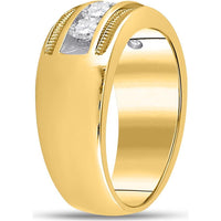 GND 14K Yellow Gold Wedding Band with Channel-Set Round Diamonds and Milgrain Detail – 1.0 Carat Total Diamond Weight