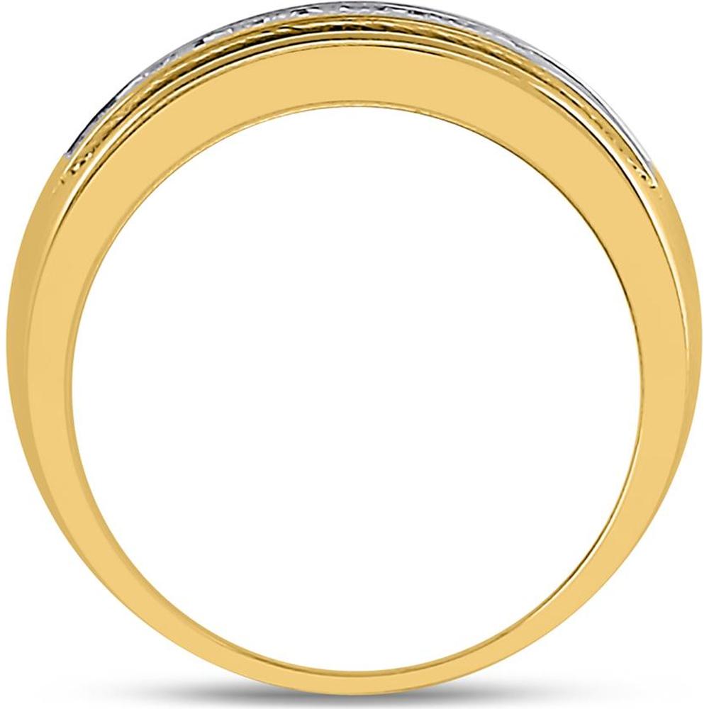 GND 14K Yellow Gold Wedding Band with Channel-Set Round Diamonds and Milgrain Detail – 1.0 Carat Total Diamond Weight