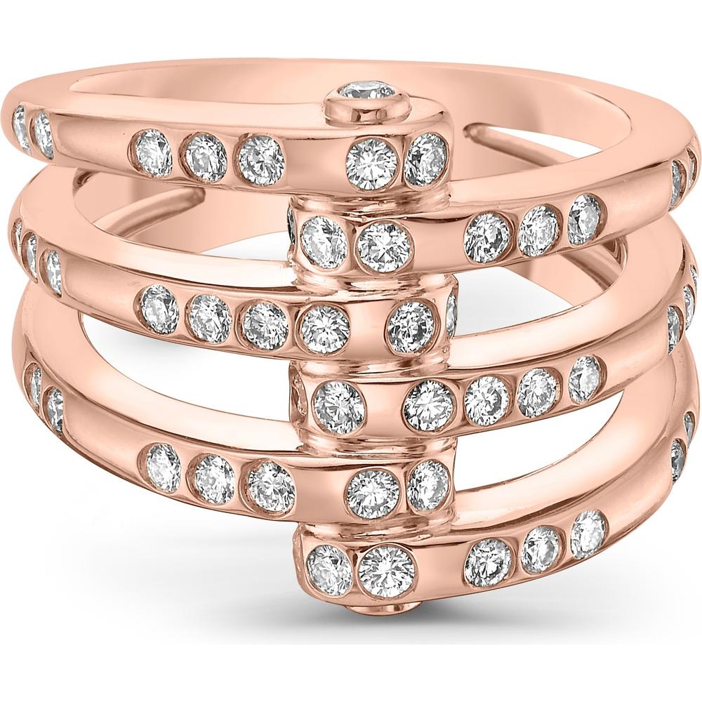 Gold Apparatus Ring with Diamond Accents Ring in 18K Rose Gold by Charles Krypell