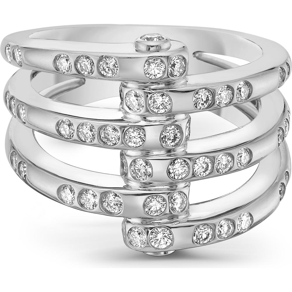 Gold Apparatus Ring with Diamond Accents Ring in 18K White Gold by Charles Krypell