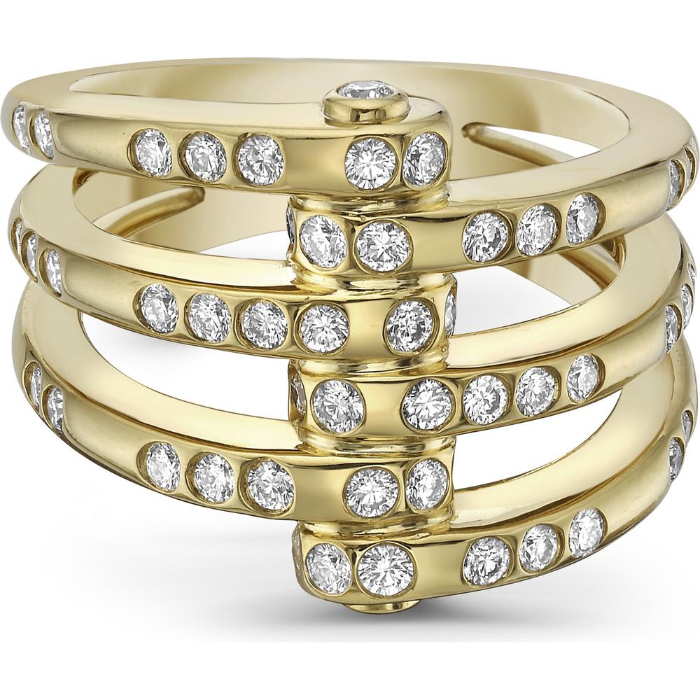 Gold Apparatus Ring with Diamond Accents Ring in 18K Yellow Gold by Charles Krypell