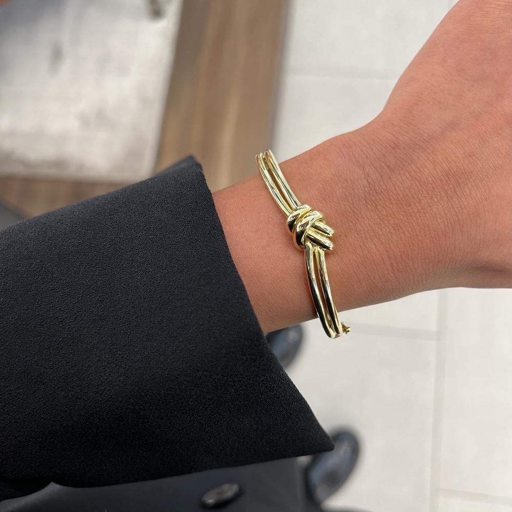 Gold Knot Bangle Bracelet in 18K Yellow Gold by Charles Krypell