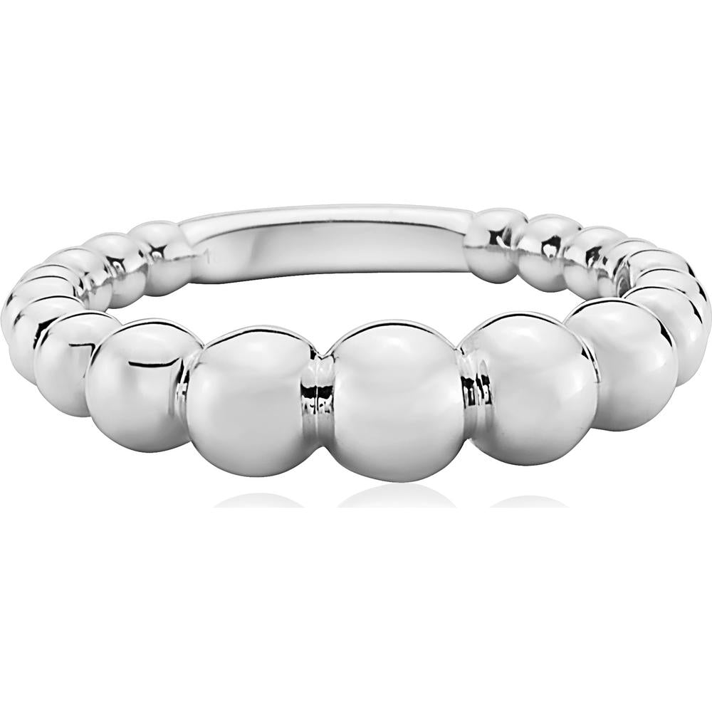 Graduated Bubble Stackable Ring in 18K White Gold by Charles Krypell