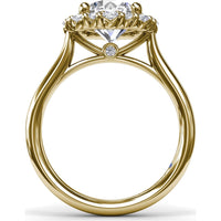 Graduated Halo Engagement Ring Setting with Peek-a-Boo Diamond Detail, Round Center Stone by Fana - 0.42 Carat Total Diamond Weight