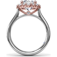 Graduated Halo Engagement Ring Setting with Peek-a-Boo Diamond Detail, Round Center Stone by Fana - 0.42 Carat Total Diamond Weight