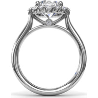 Graduated Halo Engagement Ring Setting with Peek-a-Boo Diamond Detail, Round Center Stone by Fana - 0.42 Carat Total Diamond Weight