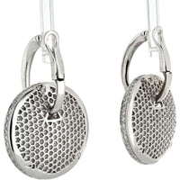 Graff 18K White Gold Diamond Earrings with Rhodiumed Medallion Design - 15 Carats Total Diamond Weight