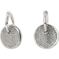 Graff 18K White Gold Diamond Earrings with Rhodiumed Medallion Design - 15 Carats Total Diamond Weight